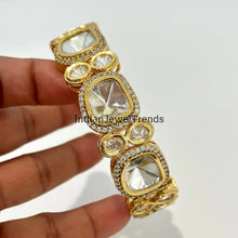 Gold Faux uncut Polki Victorian Bangles(1Pc)/Size 2.6/2.8 openable/Uncut Polki bangles/Indian wedding/Bridal/Bollywood/Celebrity/Indian