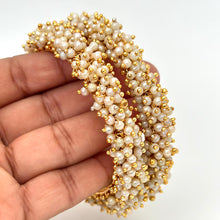 Set of 2 Clustered pearls Bangle/Indian classic bangles/Bridal bangles/Indian wedding Jewelry/Gold bangles/chuda bangles/Pearl bangles