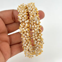Set of 2 Clustered pearls Bangle/Indian classic bangles/Bridal bangles/Indian wedding Jewelry/Gold bangles/chuda bangles/Pearl bangles