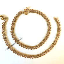 Gold Plated Polki Anklet Pair/ Payal/Jhanjran/Panjeb/Pajeb/Indian Traditional Anklets/Indian Jewelry/ Pakistani Jewelry/ Boho