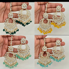 Restocked Kundan Tikka w/ Earring Set- Indian Bridal Maang Tikka, Teeka, Tika Headpiece - Handmade - Bollywood Bridesmaid Gift