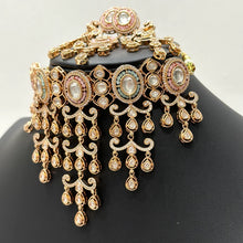 MintPink Premium quality gold plated silver foiled Kundan necklace/Kundan Jewelry/Multi color Kundan Choker/Indian Bridal/wedding