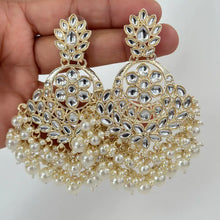 Pearl kundan Tikka Earring Set- Indian Bridal Maang Tikka, Teeka, Tika Pearl Jewelry For Women - Bollywood Bridesmaid Gift