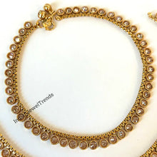 Gold Plated Polki Anklet Pair/ Payal/Jhanjran/Panjeb/Pajeb/Indian Traditional Anklets/Indian Jewelry/ Pakistani Jewelry/ Boho