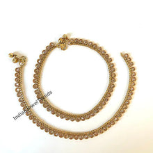 Gold Plated Polki Anklet Pair/ Payal/Jhanjran/Panjeb/Pajeb/Indian Traditional Anklets/Indian Jewelry/ Pakistani Jewelry/ Boho