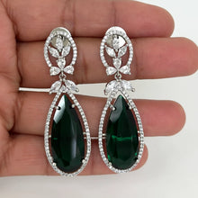 American Diamond earrings/Indian Jewelry/Pakistani Jewelry/Bollywood Jewelry/CZ earrings/AD earrings/Statement earrings/Gift for her