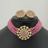 Pink Victorian uncut polki Necklace, Sabyasachi Necklace, Statement Necklace, Semi Precious Designer necklace