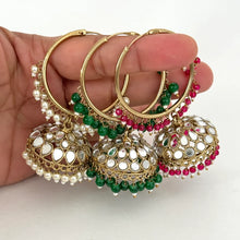 Mirror Hoop Earrings/Bali Jhumkas/Traditional ethnic hoop earrings/Trendy hoop earrings/Statement earrings/Bridal jewelry/Pakistani/Punjabi
