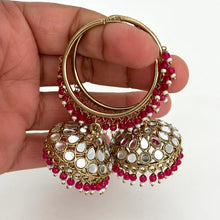Mirror Hoop Earrings/Bali Jhumkas/Traditional ethnic hoop earrings/Trendy hoop earrings/Statement earrings/Bridal jewelry/Pakistani/Punjabi