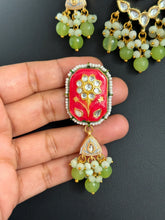 Mint Meenakari Kundan necklace /Rajwadi kundan necklace/Kundan Jewelry Set/Multi color Kundan Choker Set/Indian Bridal Choker set