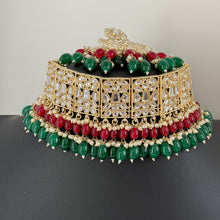 Ruby Green Pearl Kundan Choker set/Indian Jewelry/Pakistani necklace/indian wedding set/Bridal necklace set/bollywood jewelry/punjabi