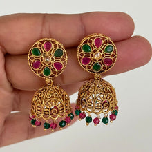 Gold plated Polki Jhumka/stone Jhumka/Indian Jewelry/Pakistani/Punjabi/Indian/Statement earring/Bridal earring/Indian wedding