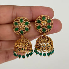 Gold plated Polki Jhumka/stone Jhumka/Indian Jewelry/Pakistani/Punjabi/Indian/Statement earring/Bridal earring/Indian wedding