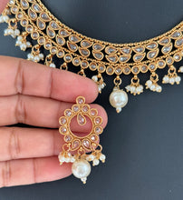 Gold Polki Kundan necklace/South Indian Jewelry/Temple Jewelry/Guttapusalu Necklace/Wedding necklace/Bridal necklace/Indian necklace