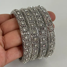 Oxidized Silver Bangles(4 Pc)/German Silver/Black Metal/Boho/Tribal/Indian Jewelry/Pakistani Jewelry/Oxidized Bangles