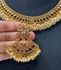 Gold Polki Kundan necklace/South Indian Jewelry/Temple Jewelry/Guttapusalu Necklace/Wedding necklace/Bridal necklace/Indian necklace