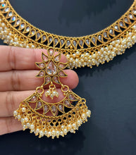 Gold Polki Kundan necklace/South Indian Jewelry/Temple Jewelry/Guttapusalu Necklace/Wedding necklace/Bridal necklace/Indian necklace