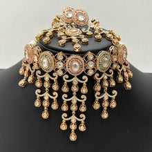 MintPink Premium quality gold plated silver foiled Kundan necklace/Kundan Jewelry/Multi color Kundan Choker/Indian Bridal/wedding