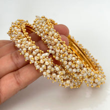 Set of 2 Clustered pearls Bangle/Indian classic bangles/Bridal bangles/Indian wedding Jewelry/Gold bangles/chuda bangles/Pearl bangles