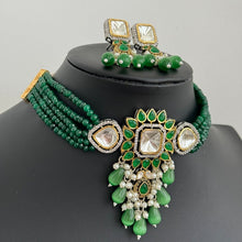Green Victorian dual tone uncut polki kundan necklace/Sabyasachi Necklace/Kundan Jewelry Set/Indian wedding collection/Bridal Necklace