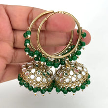 Mirror Hoop Earrings/Bali Jhumkas/Traditional ethnic hoop earrings/Trendy hoop earrings/Statement earrings/Bridal jewelry/Pakistani/Punjabi