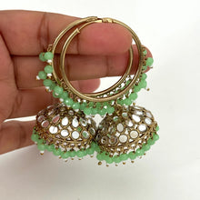 Mirror Hoop Earrings/Bali Jhumkas/Traditional ethnic hoop earrings/Trendy hoop earrings/Statement earrings/Bridal jewelry/Pakistani/Punjabi