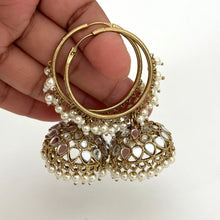 Mirror Hoop Earrings/Bali Jhumkas/Traditional ethnic hoop earrings/Trendy hoop earrings/Statement earrings/Bridal jewelry/Pakistani/Punjabi