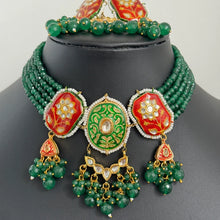 Green meenakari Kundan Necklace/Rajwadi Kundan choker/Indian necklace/Indian jewelry/Pakistani Jewelry/Punjabi Jewelry/bridal necklace