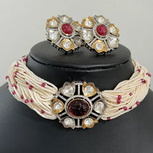 Ruby Victorian Dual Finish Premium kundan silver foiled necklace/Kundan choker/statement/Bollywood/Pakistani/Punjabi/Bridal/Indian wedding