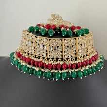 Ruby Green Pearl Kundan Choker set/Indian Jewelry/Pakistani necklace/indian wedding set/Bridal necklace set/bollywood jewelry/punjabi
