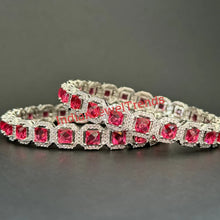 Emerald Ruby Silver Diamond Bangles/CZ Bangles/Indian bangles/Bridal bangles/Bracelet/Indian Wedding Jewelry/CZ bangle/wedding bangles