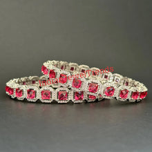 Emerald Ruby Silver Diamond Bangles/CZ Bangles/Indian bangles/Bridal bangles/Bracelet/Indian Wedding Jewelry/CZ bangle/wedding bangles