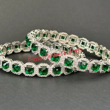 Emerald Ruby Silver Diamond Bangles/CZ Bangles/Indian bangles/Bridal bangles/Bracelet/Indian Wedding Jewelry/CZ bangle/wedding bangles