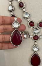 Ruby Victorian Sabyasachi inspired uncut polki Kundan Teardrop Pendant Necklace,Indian Bridal Jewelry,Bollywood Sabyasachi Necklace