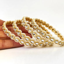 Bollywood Style Kundan Pearl Bangles Set(4 Pc)/Indian bangles/Punjabi Pearl bangles Set/Bridal bangles/wedding jewelry