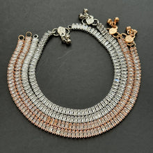 CZ diamond Rose Gold Silver Anklet Pair, Payal, Jhanjran, Panjeb,Indian Traditional Anklets,Indian Jewelry,Pakistani Jewelry