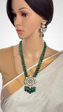 Green Victorian uncut Polki Kundan Necklace/Indian Long Necklace/Statement Necklace/Long Mala/Semi Precious Necklace/Rani Haar/Pakistani