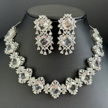 White silver American Diamond necklace/Delicate CZ Stones Necklace/Elegant/Unique Jewelry/Indian/Pakistani/Bollywood/Indian Wedding/Bridal
