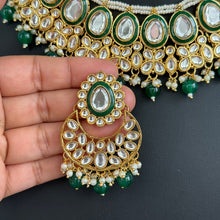 Green Kundan Necklace Set/Bollywood Jewelry/ Indian jewelry/ Pakistani necklace/ Punjabi necklace/bridal/Indian wedding