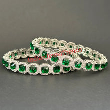 Emerald Ruby Silver Diamond Bangles/CZ Bangles/Indian bangles/Bridal bangles/Bracelet/Indian Wedding Jewelry/CZ bangle/wedding bangles
