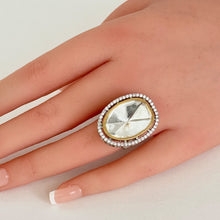 Victorian Faux uncut Polki Kundan stone Ring/Adjustable Ring/Indian Ring/Pakistani/Punjabi/Bollywood/Statement ring/Cocktail Ring