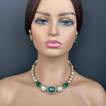 Green Victorian Doublet uncut Kundan Necklace/Kundan Choker/Bollywood Jewelry/Indian wedding/Bridal jewelry/Indian Wedding/Pakistani/Punjabi