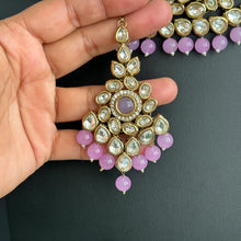 Lavender Kundan Choker Necklace Set, Pearl Kundan Choker, Bollywood Jewelry, Indian Pakistani jewelry for wedding