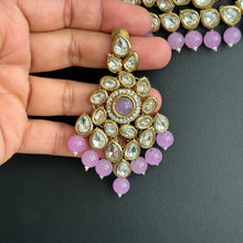 Lavender Kundan Choker Necklace Set, Pearl Kundan Choker, Bollywood Jewelry, Indian Pakistani jewelry for wedding