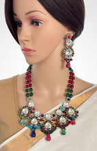 Navratan uncut Polki Premium Quality Kundan Necklace/Indian Long Necklace/Statement Long Necklace/Semi Precious Necklace/Rani Haar