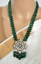 Green Victorian uncut Polki Kundan Necklace/Indian Long Necklace/Statement Necklace/Long Mala/Semi Precious Necklace/Rani Haar/Pakistani