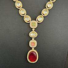 Multi Gold Victorian Sabyasachi inspired uncut polki Kundan Pendant Necklace,Indian Bridal Jewelry,Bollywood Sabyasachi Necklace