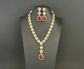 Ruby Gold Victorian Sabyasachi inspired uncut polki Kundan Pendant Necklace,Indian Bridal Jewelry,Bollywood Sabyasachi Necklace