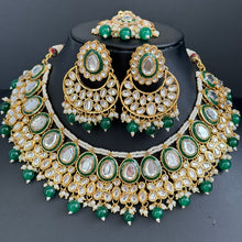 Green Kundan Necklace Set/Bollywood Jewelry/ Indian jewelry/ Pakistani necklace/ Punjabi necklace/bridal/Indian wedding