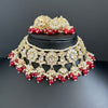 Maroon Pearl Kundan Necklace set/Indian Jewelry/Pakistani necklace/indian wedding set/Bridal necklace set/bollywood jewelry/punjabi jewelry